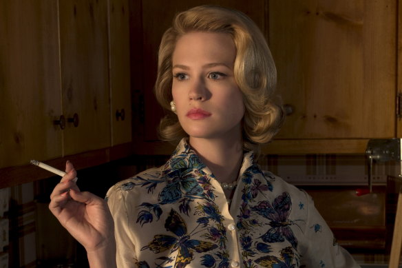January Jones as Betty Draper - who would never have harboured this kind of guilt - in Mad Men.