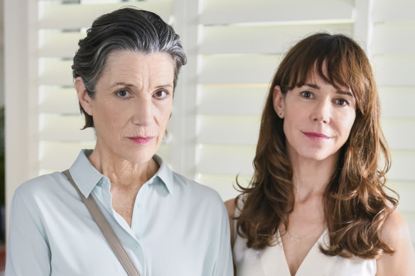 Harriet Walter (left) and Frances O’Connor in <i>The End</i>.