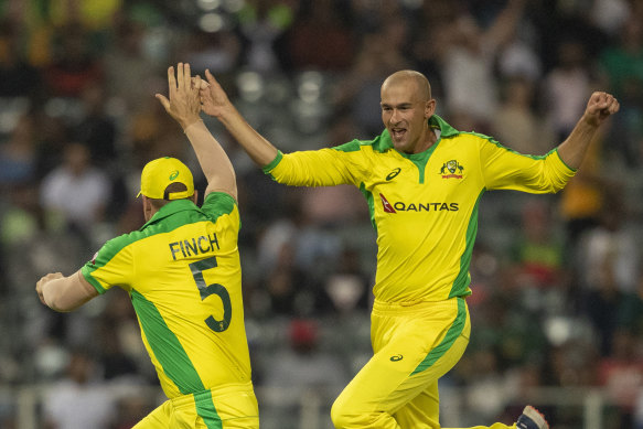 Ashton Agar celebrates.