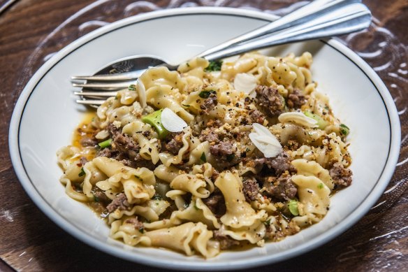 Ragazzi’s gigli with pork and chilli sausage.