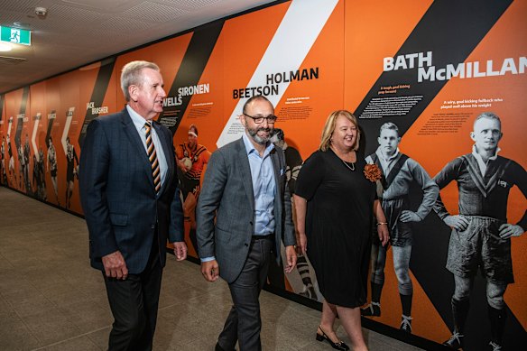 Barry O’Farrell with Charlie Viola and Michelle McDowell, who were appointed as independent directors in January.