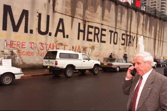 John Coombs in 1998 on Sydney’s Hickson Road, adjacent to what has become known as Barangaroo.