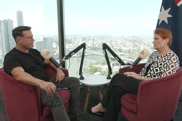 Karl Stefanovic and Pauline Hanson on The Karl Stefanovic Show podcast.