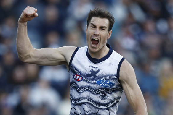 No fuss and high reward: Geelong star Jeremy Cameron.