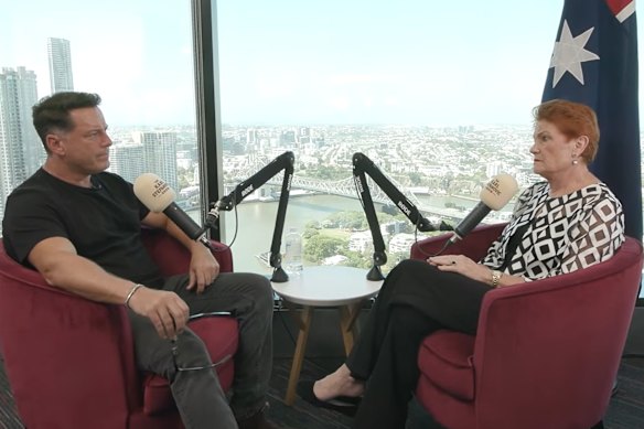 Karl Stefanovic and Pauline Hanson on The Karl Stefanovic Show.