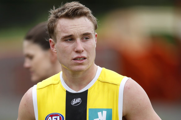 Ryan Byrnes injured his hamstring at a training session at RSEA Park on Friday. 