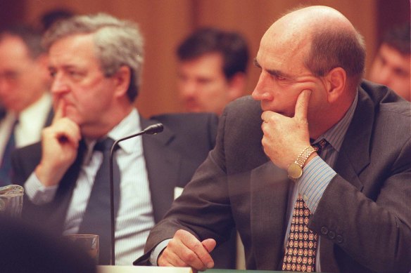 Then-RBA governor Bernie Fraser (right), with Ian Macfarlane, the man who would replace him in 1996.