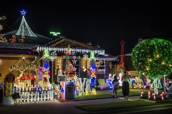 Christmas lights in Walseley Cresent, Gledswood, south-west of Sydney.
