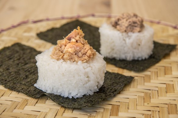 Miso-grilled salmon (left) and double tuna Kewpie mayo.