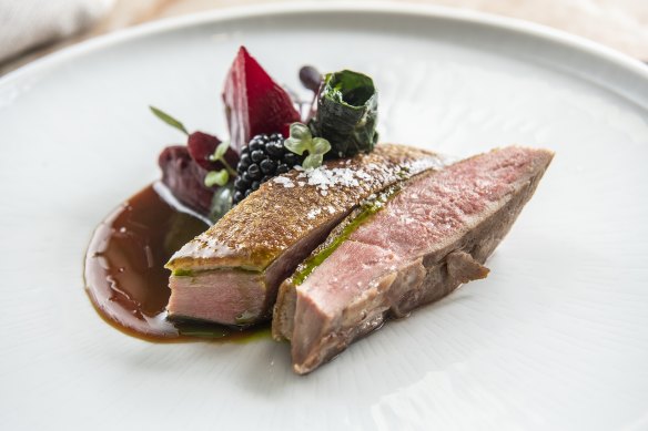 Go-to dish: aged duck, beetroot and blackberry.