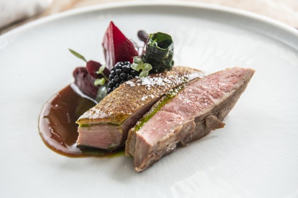 Go-to dish: aged duck, beetroot and blackberry.