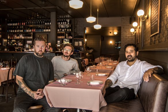 From left: Dan Pepperell, Andy Tyson and Mikey Clift at Bistrot 916.