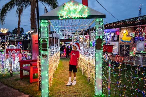Christmas lights at 39 Alice Street, Rooty Hill, Sydney.