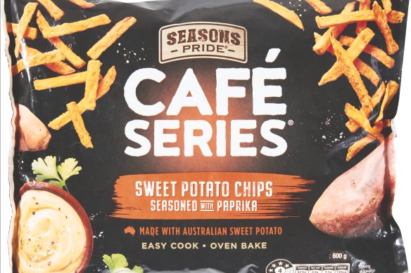 The Season’s Pride cafe series sweet potato chips emerge hot and crisp from the air fryer.