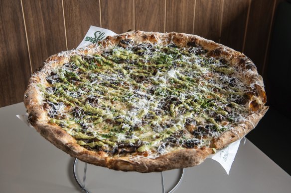A whole Fungi pizza.