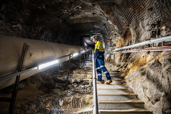 A staircase nicknamed the “stairway to heaven”, where fresh air travels up and out the “poo pipe”.