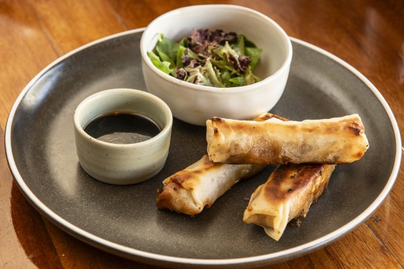 Duck spring rolls.