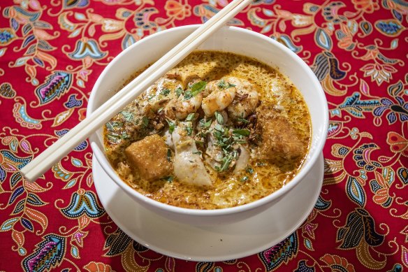 Go-to dish: Laksa Singapura with prawn and chicken, $27.80.