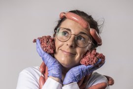 Pleased to meat you: Bonnie Tangey mines her day job in the lab for her comedy routine.