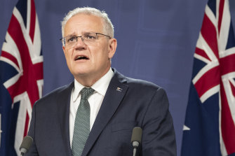 Australian Prime Minister Scott Morrison talking tough after Russia invaded Ukraine.