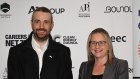 Victorian Premier Jacinta Allan with Mike Cannon-Brookes before announcing the SEC had been registered with ASIC.