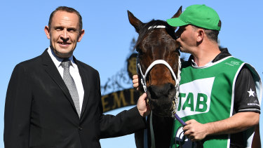 Champions together: Chris Waller with Winx.
