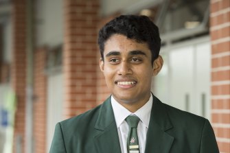 Relieved: Epping Boys High School student Lachintha Kankanamage