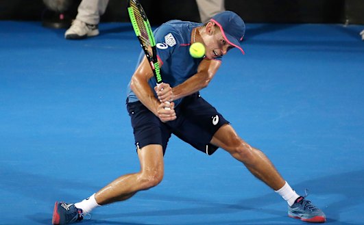 Alex de Minaur on his way to winning the Sydney International.