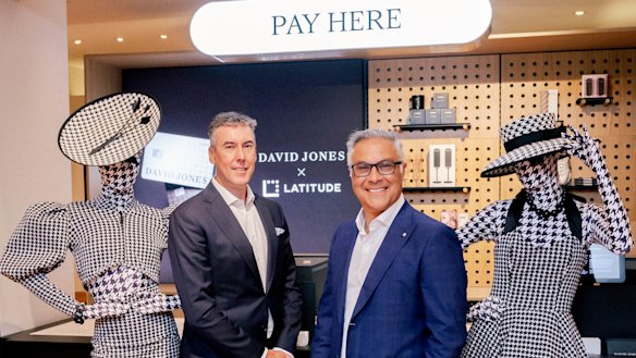 Chief executive of David Jones, Scott Fyfe (L) and managing director of Latitude, Ahmed Fahour, at David Jones flagship in Bourke Street. 