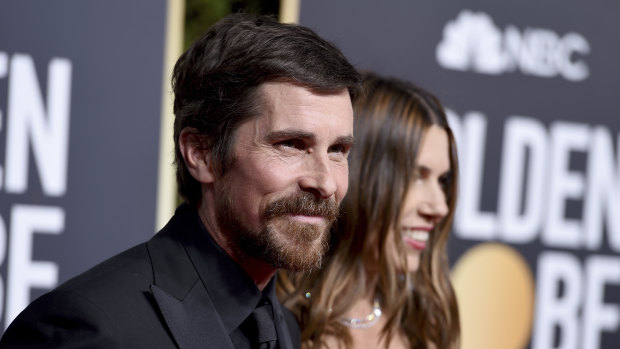 Christian Bale arriving at the Golden Globes.