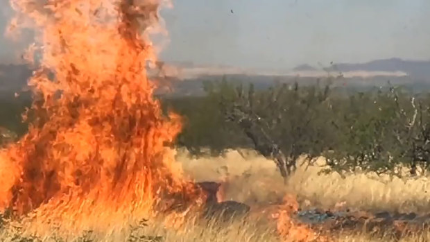 The explosion from the reveal ignited the Sawmill Fire in Arizona.