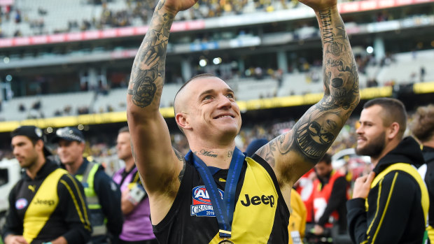 Dustin Martin's mohawk is also well known.
