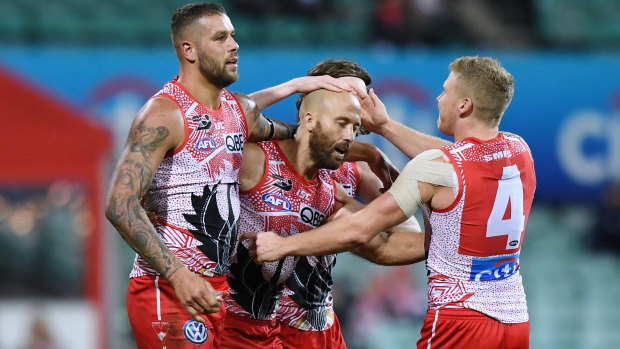 Sore point: Jarrad McVeigh (centre) will miss the clash with the Eagles with a calf injury.