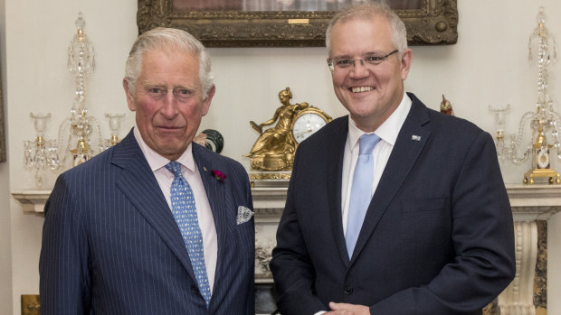 Scott Morrison and Prince Charles. 