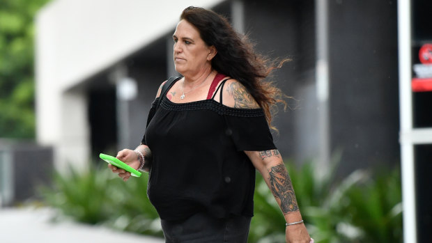 Witness, Margaret Reis is seen leaving the Brisbane Coroners Court in Brisbane on Wednesday.