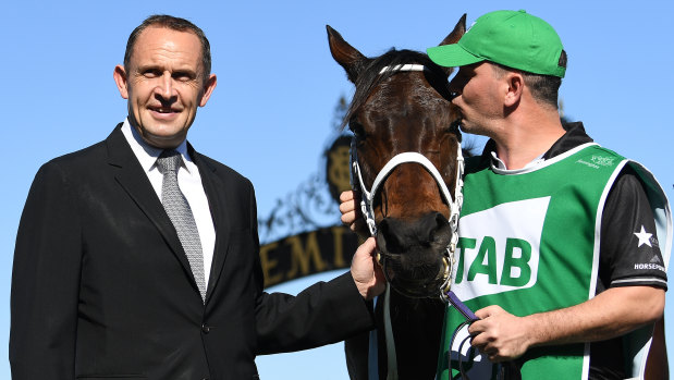 Champions together: Chris Waller with Winx.