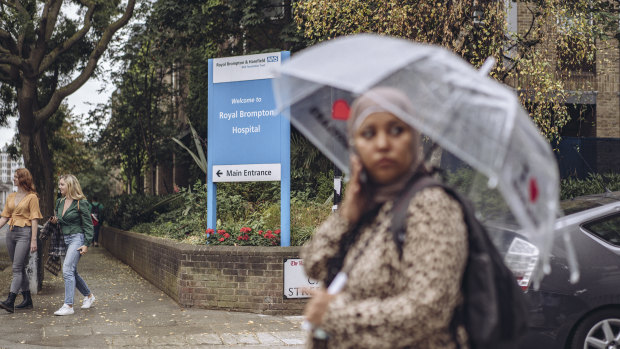 Outside the Royal Brompton Hospital near London. By June 2016, the hospital had seen at least 50 "proven or possible" cases of C. auris, and decided to shut down its intensive care unit for 11 days to address the contamination.