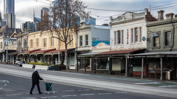 North Melbourne was quiet on Saturday with Victoria in its sixth lockdown. 