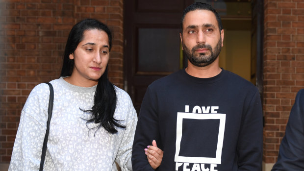 Parwinder Kaur's brother Sukhvinder and sister-in-law Amanpreet outside court on Friday.