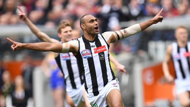 Travis Varcoe celebrates after the first goal.