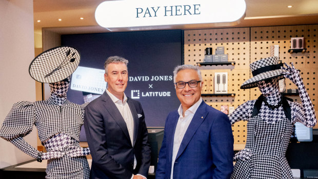 Chief executive of David Jones, Scott Fyfe (L) and managing director of Latitude, Ahmed Fahour, at David Jones flagship in Bourke Street. 