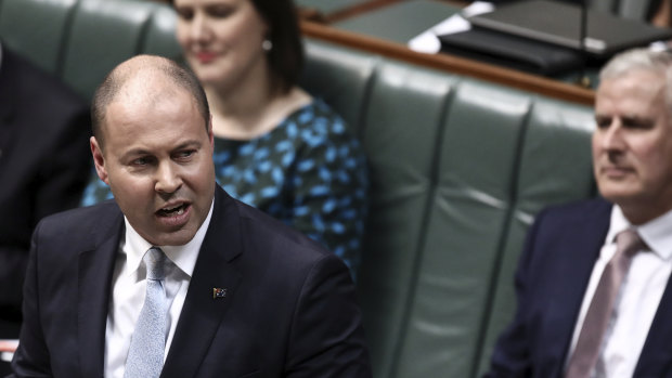 Treasurer Josh Frydenberg tells the House all about his budget on Wednesday.