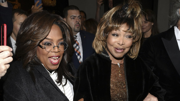 Unwell: Tina Turner with Oprah Winfrey in New York this month.