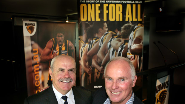 Leigh Matthews with Michael at the launch of <i>One For All</i> in August 2009.