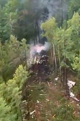 Unverified video shared on Telegram showed what appeared to be the crash site.