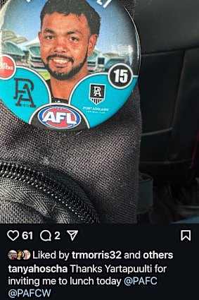 Tanya Hosch posted a Willie Rioli badge to her Instagram account.
