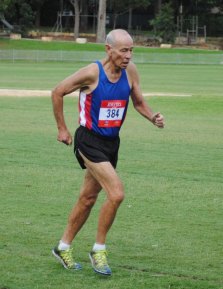 Ron Wills in one of his last athletic endeavours at Ryde Athletics Centre.