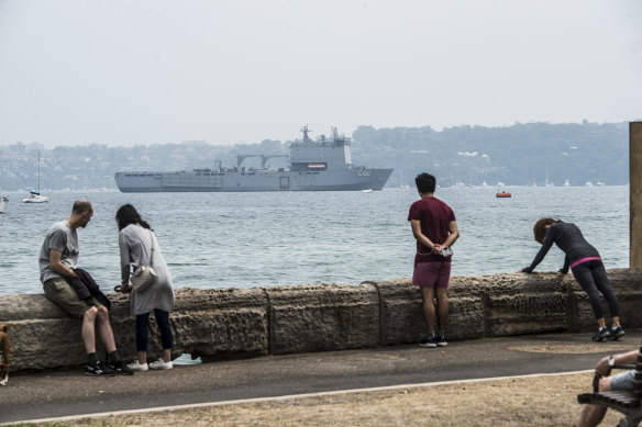 HMAS Choules will arrive in Victoria on Thursday.