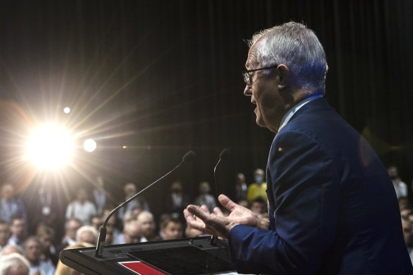 Mr Turnbull at an energy summit in Sydney in May. 