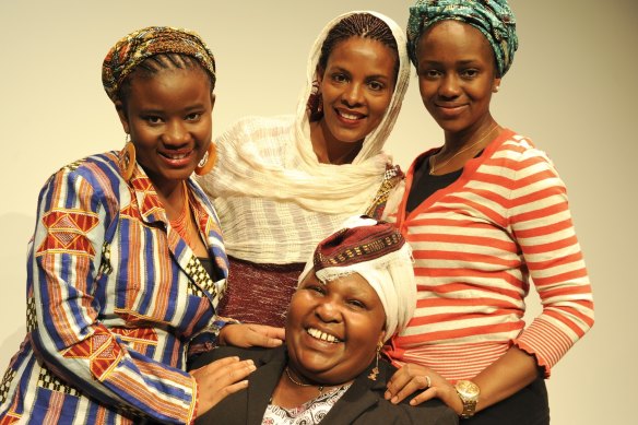 Rosemary Kariuki-Fyfe (bottom) with Yarrie Bangura, Aminata Conteh-Biger and Yordanos Haile-Michael from The Baulkham Hills African Ladies Troupe.
